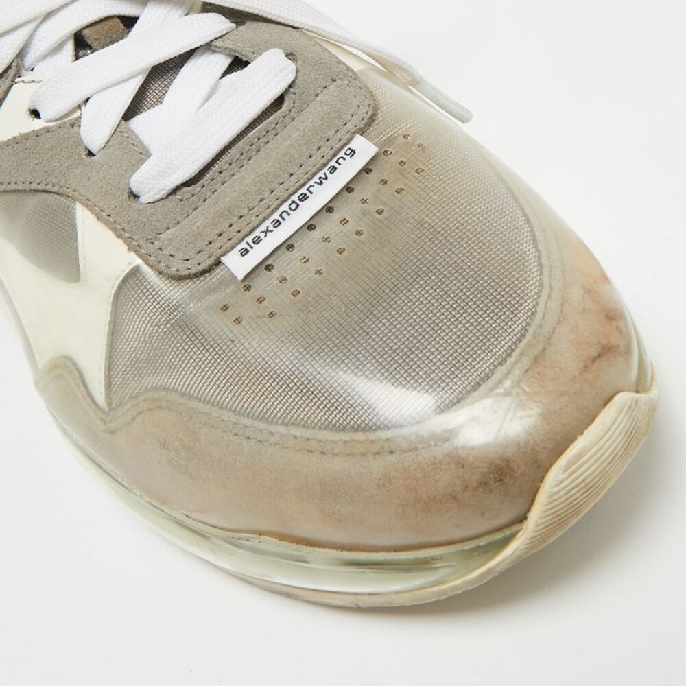 Alexander Wang Grey/white Pvc Suede And Leather Stadium Low Top Sneakers Size - Picture 7 of 7